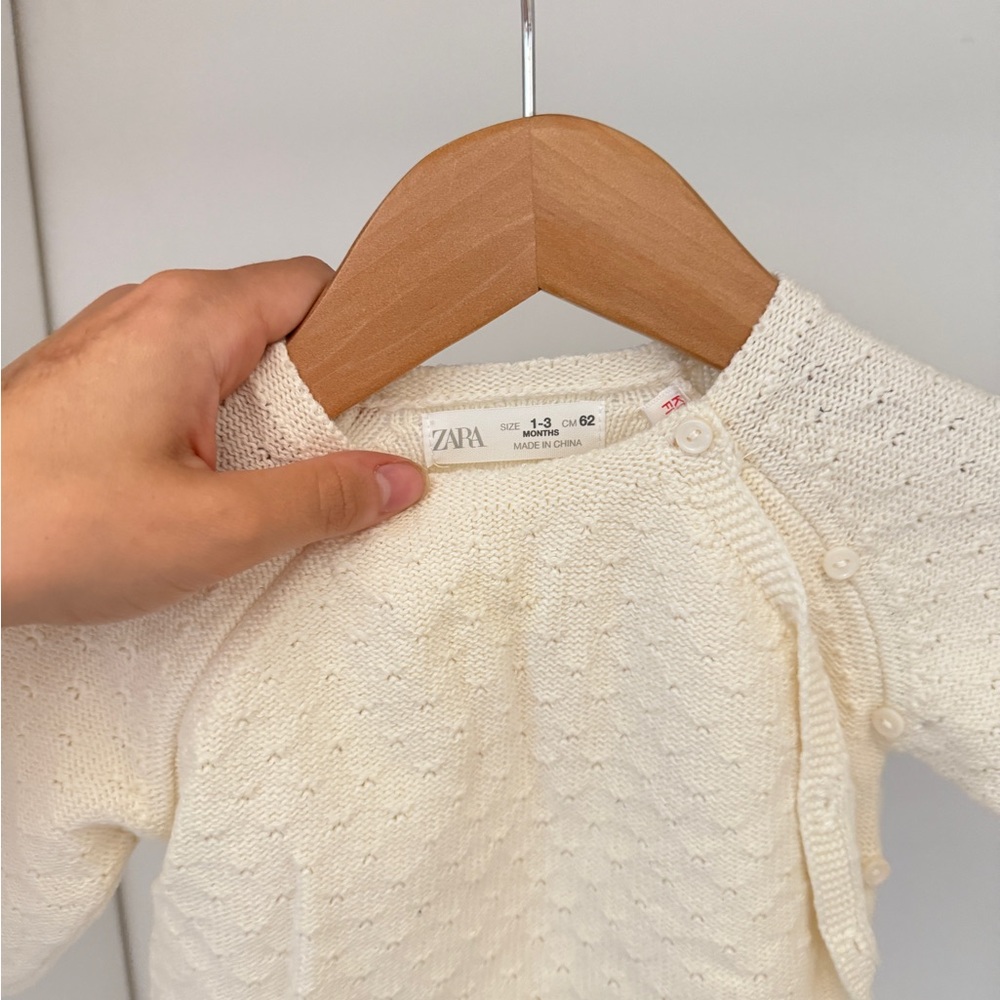 Zara Off-White Baby Wrap Sweater
